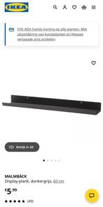 2 nieuwe wandplanken Ikea Malmback 60 cm, Huis en Inrichting, Ophalen of Verzenden, Zo goed als nieuw