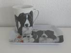 Otter House dienblad en mok Border Collie, klaprozen, Huis en Inrichting, Keuken | Servies, Overige materialen, Gebruikt, Otter House Ltd.