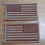 Set van 2 Amerikaanse desert vlag patches met klittenband, Embleem of Badge, Amerika, Ophalen of Verzenden