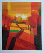 Ton Schulten(1938) Kunst Affiche "Zonnig Landschap" In Lijst, Ophalen of Verzenden