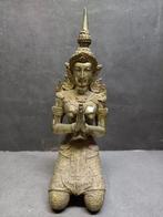Thaise knielende koperen boeddha, Ophalen of Verzenden