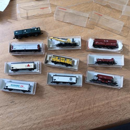 Wagons, 9 stuks, N-spoor, Fleischmann, Hobby en Vrije tijd, Modeltreinen | N-Spoor, Zo goed als nieuw, Wagon, Gelijkstroom, Fleischmann