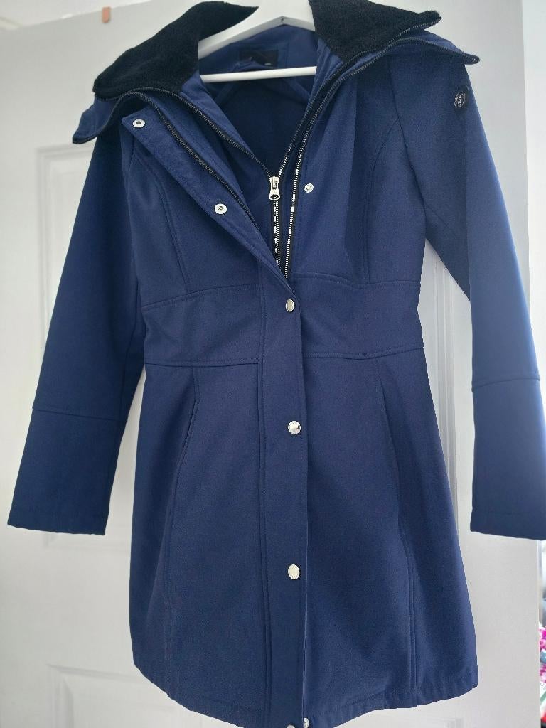 Blauwe winterjas – maat XS (valt als S), Kleding | Dames, Jassen | Winter, Ophalen, Zo goed als nieuw, Maat 34 (XS) of kleiner