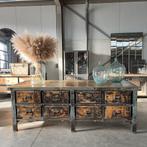 Robuuste weekbank, oude werkbank, keukeneiland, toonbank, Antiek en Kunst, Ophalen