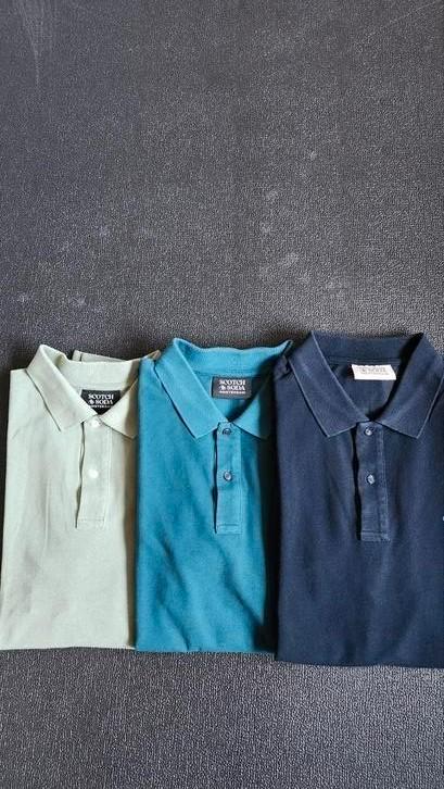 Scotch and Soda 3 polo's in maat L, Kleding | Heren, Polo's, Zo goed als nieuw, Maat 52/54 (L), Groen, Ophalen of Verzenden