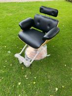 Verstelbare barber- kapper- salonstoel NIEUW - hout / koper, Ophalen, Zwart, Nieuw, Eén