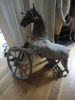 antiek HOUTEN PAARD met IJZEREN HOOFD, HOUTEN LIJF / patina, Ophalen