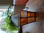 Brocante originele oude glas in lood ganglamp., Antiek en Kunst, Antiek | Lampen, Ophalen
