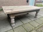 Antiek Frans Houten Salontafel met gedraaide poten, Huis en Inrichting, Tafels | Salontafels, Gebruikt, 100 tot 150 cm, 50 tot 75 cm
