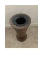 Eikenhouten eikenhout vaas met binnenvaas 33 cm hoog, Overige materialen, Gebruikt, Overige kleuren, Ophalen of Verzenden