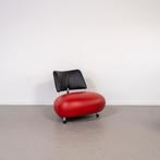 4x Leolux Pallone Fauteuil Rood/Zwart Leer - Chroom, Huis en Inrichting, Niet ingevuld, Niet ingevuld, 75 tot 100 cm, Ophalen of Verzenden