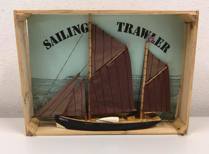 Scheepsmodel houten schaalmodel klassieke “Sailing trawler”, Hobby en Vrije tijd, Modelbouw | Boten en Schepen, Nieuw, Ophalen of Verzenden