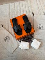 Hermes Oran Sandals Zwart 38 Original, Zwart, Zo goed als nieuw, Hermes, Sandalen of Muiltjes