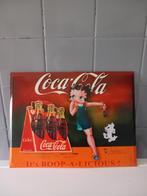 Originele Coca cola metalen plaat met bety boop, Verzamelen, Merken en Reclamevoorwerpen, Reclamebord, Ophalen of Verzenden, Zo goed als nieuw