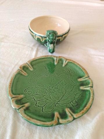 Groot kop en schotel, bijzonder set.Blagnac, C. Janin beschikbaar voor biedingen