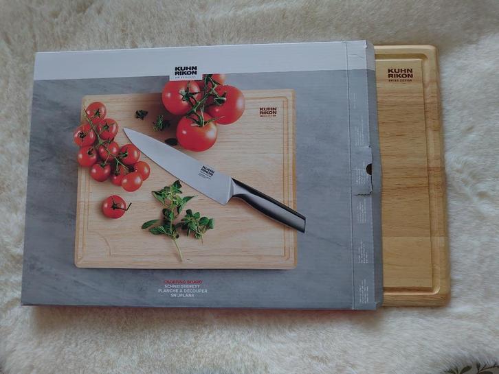 grote snijplank serveerplank Kuhn Rikon rubberhout Nieuw, Huis en Inrichting, Keuken | Keukenbenodigdheden, Nieuw, Ophalen of Verzenden