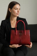 Rode Italiaanse leren damestas, Sieraden, Tassen en Uiterlijk, Tassen | Damestassen, Nieuw, Ophalen of Verzenden, Handtas, Rood