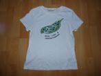 Wit t-shirt met grappige erwtenopdruk van H&M, maat 134/140, Meisje, H&M, Ophalen of Verzenden, Zo goed als nieuw