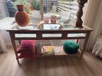 Riviera Maison Sidetable Teakhout Glas, Ophalen, Gebruikt, Teakhout, 150 tot 200 cm