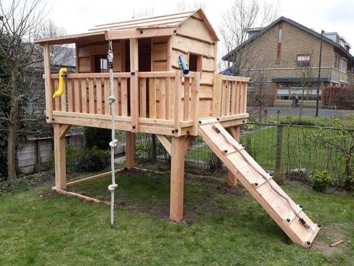 BOOMHUT KASTEEL speeltoren speelhuis klimtoren speeltoestel, Kinderen en Baby's, Speelgoed | Buiten | Speeltoestellen, Nieuw, Brandweerpaal
