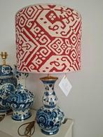 Delfts blauwe vaaslamp met handgemaakte lampenkap 30 cm, Ophalen of Verzenden