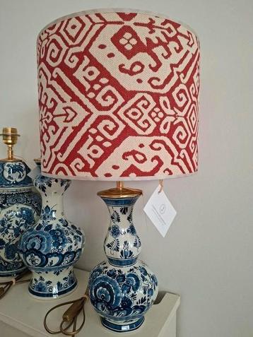 Delfts blauwe vaaslamp met handgemaakte lampenkap 30 cm beschikbaar voor biedingen