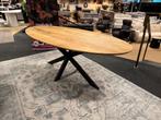Eettafel Ovaal vlak blad Mango 210 Direct/Leverbaar E-7230, Huis en Inrichting, Tafels | Eettafels, #Eettafel#Verjongd#Ovaal#Mango#Vlak#Kruispoot