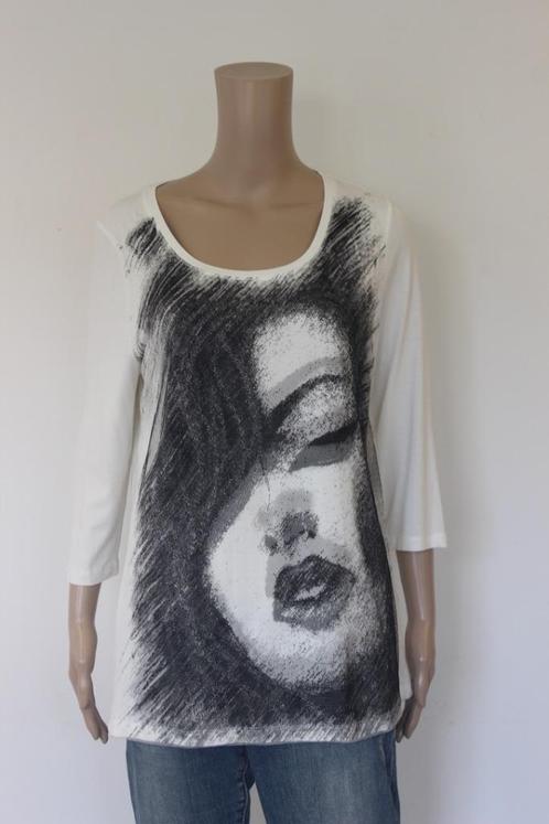 Kapalua zwart/wit t-shirt maat 42, Kleding | Dames, T-shirts, Zo goed als nieuw, Maat 42/44 (L), Wit, Lange mouw, Ophalen of Verzenden