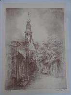 Litho Veere in verval, stadhuis van Veere Co de Voogd 1980, Antiek en Kunst, Verzenden
