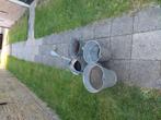 Zinken gieter en 3 zinken emmers voor voor tuin decoratie, Ophalen, Gebruikt