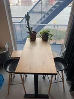 Hoge bartafel met 4 bijpassende barkrukken – industrieel eik, 4 krukken, Ophalen, Zo goed als nieuw, Kunststof