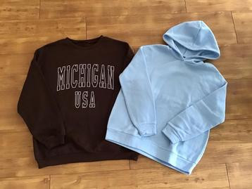 2 Trui truien pullover bruin blauw maat 40