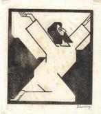 Dirk Koning houtsnede "Christus Gethsemane", gesigneerd, Antiek en Kunst, Ophalen