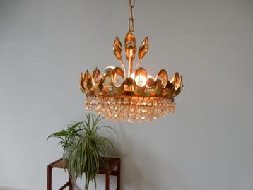 retro vintage hanglamp hollywoodregency jaren 60 goud kleur beschikbaar voor biedingen
