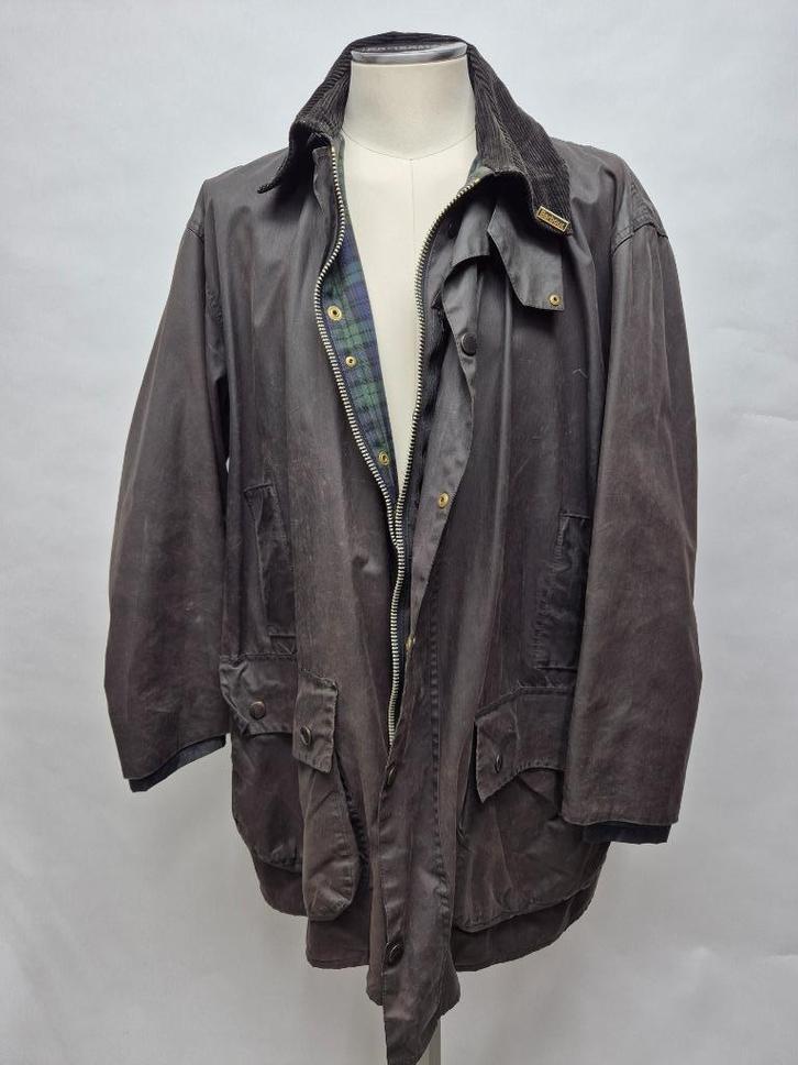 Barbour wax jas Border C50-127 (XXL) zwart, Kleding | Heren, Jassen | Winter, Gedragen, Overige maten, Zwart, Ophalen