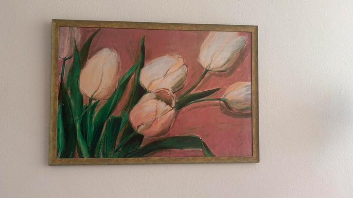 Schilderij tulpen, Antiek en Kunst, Kunst | Schilderijen | Abstract, Ophalen of Verzenden