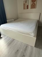 Malm bedrframe + lattenbodes, Ophalen, Eenpersoons, Wit, Zo goed als nieuw