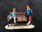 Lemax schaatsers op bankje, Ophalen of Verzenden