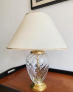 Vintage glazen messing tafellamp Hollywood regency, Minder dan 50 cm, Glas, Ophalen of Verzenden, Zo goed als nieuw