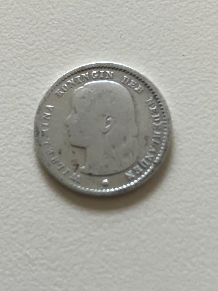 Nederland 10 cent 1896, Postzegels en Munten, Munten | Nederland, Verzenden, Zilver, 10 cent, Koningin Wilhelmina