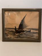Houtskool Tekening Zeilboot G.J. Simons 1934, Ophalen