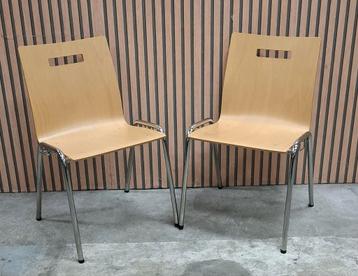 20 x Luxe houten vergaderstoelen design stoelen kantine beschikbaar voor biedingen