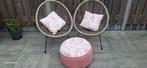 Rotan Tuinstoelen Set met Poef en Kussens, Ophalen, Gebruikt, Overige materialen