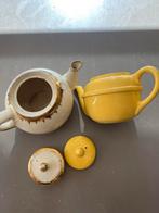Brocante Theepotjes - Crème & Geel, Ophalen of Verzenden