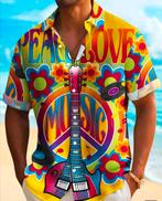 Flower Power Hippie Shirt - Carnaval/Thema Feest, Kleding | Heren, Overige kleuren, Nieuw, Ophalen of Verzenden, Overige halswijdtes