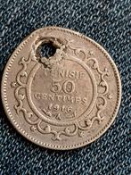 Tunesië 50 Centimes 1916 Muhammad V  - Zilver, Verzenden, Overige landen, Losse munt, Zilver
