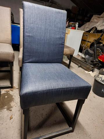 6 Stoffen Stoelen: Crème & Antraciet beschikbaar voor biedingen