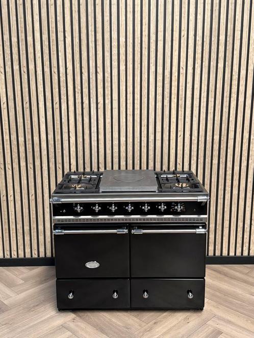 Luxe Lacanche Zwart 100cm Gas Dubbele Oven + Coup de Feu, Witgoed en Apparatuur, Fornuizen, Zo goed als nieuw, Vrijstaand, Gas