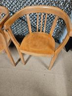 Set van 4 Houten Eetkamerstoelen / Cafestoelen, Huis en Inrichting, Stoelen, Ophalen, Gebruikt, Bruin, Vier