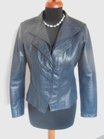 Emma - prachtige blauw gevoerd leren jasje - 40, Kleding | Dames, Zo goed als nieuw, Jasje, Emma, Maat 38/40 (M)